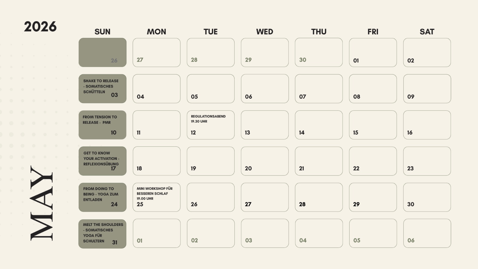 Mai Kalender